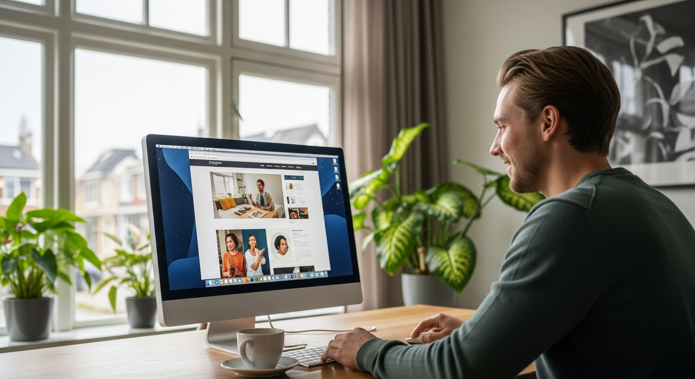 Ondernemer die een professionele website laat maken via WebVast