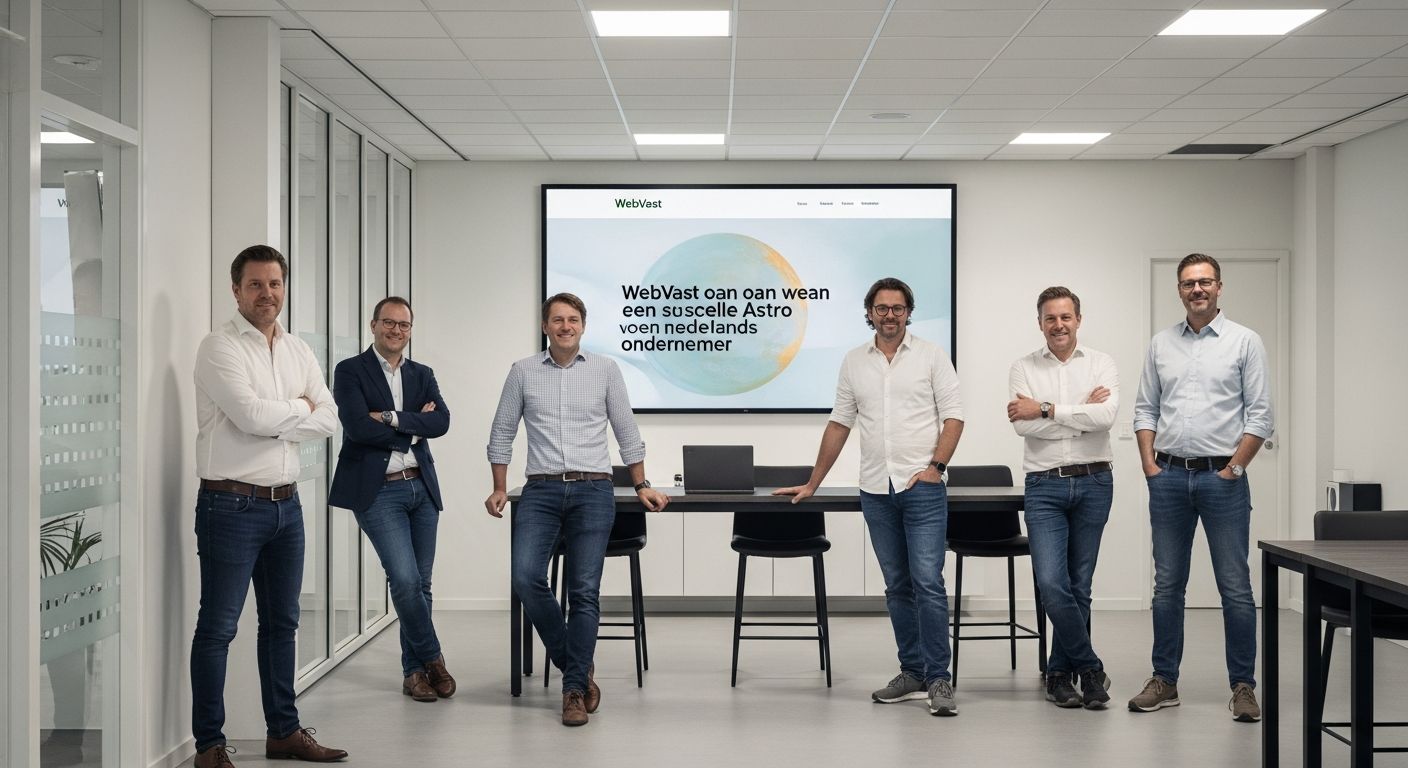 WebVast-team aan het werk aan een snelle Astro-website voor een Nederlandse ondernemer