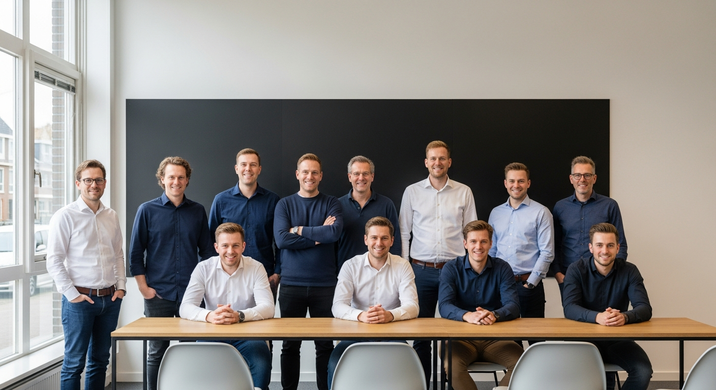 Team van webontwikkelaars die een moderne website ontwikkelt